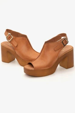 LUIGI DESIGN - Δερμάτινα Clogs Peep Toe με Τόκα -Papoutsi Greece luigi design dermatina pedila peep toe me toka 94435 k68f 1