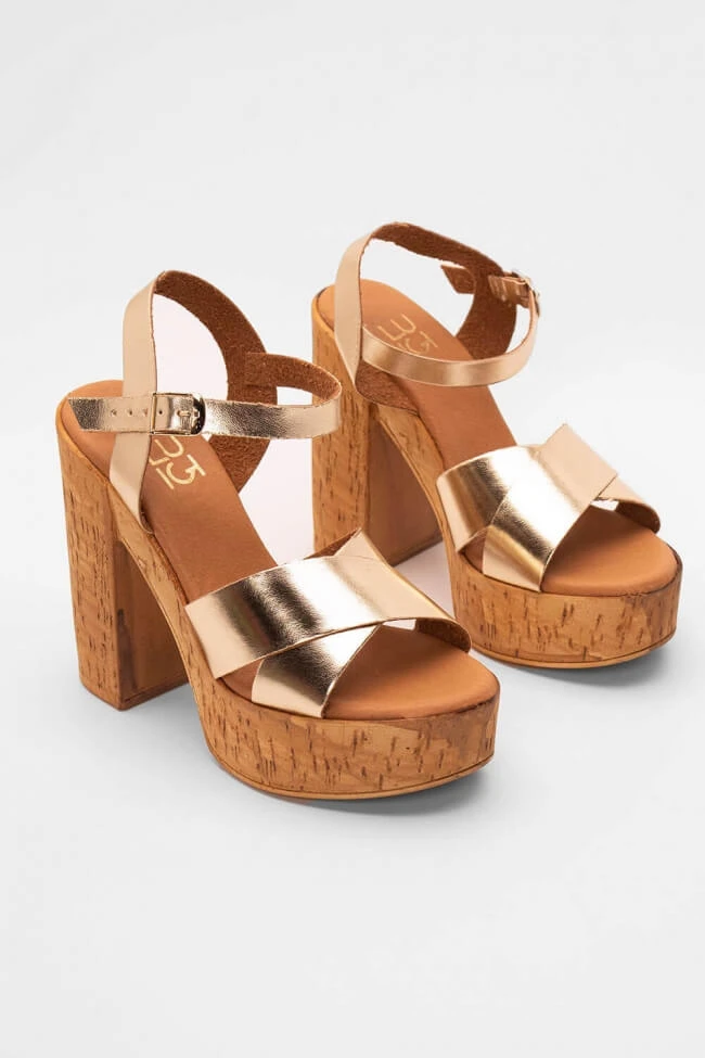 LUIGI DESIGN - Πέδιλα με Φελλό & Χιαστί Λουράκια 1 LUIGI DESIGN - Πέδιλα με Φελλό & Χιαστί Λουράκια