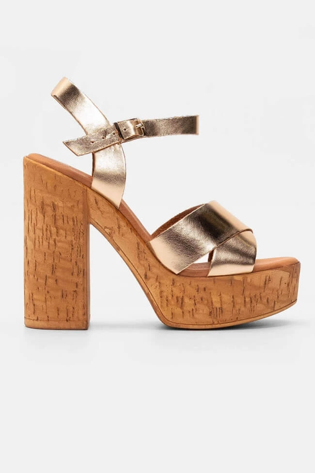 LUIGI DESIGN - Πέδιλα με Φελλό & Χιαστί Λουράκια 2 LUIGI DESIGN - Πέδιλα με Φελλό & Χιαστί Λουράκια - Image 2