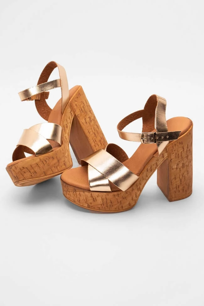 LUIGI DESIGN - Πέδιλα με Φελλό & Χιαστί Λουράκια 4 LUIGI DESIGN - Πέδιλα με Φελλό & Χιαστί Λουράκια - Image 4