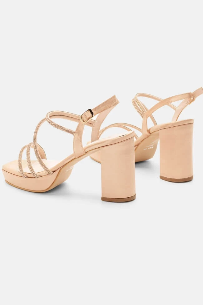 LUIGI DESIGN - Πέδιλα Σατέν με Λοξό Λουράκι & Strass 5 LUIGI DESIGN - Πέδιλα Σατέν με Λοξό Λουράκι & Strass - Image 5