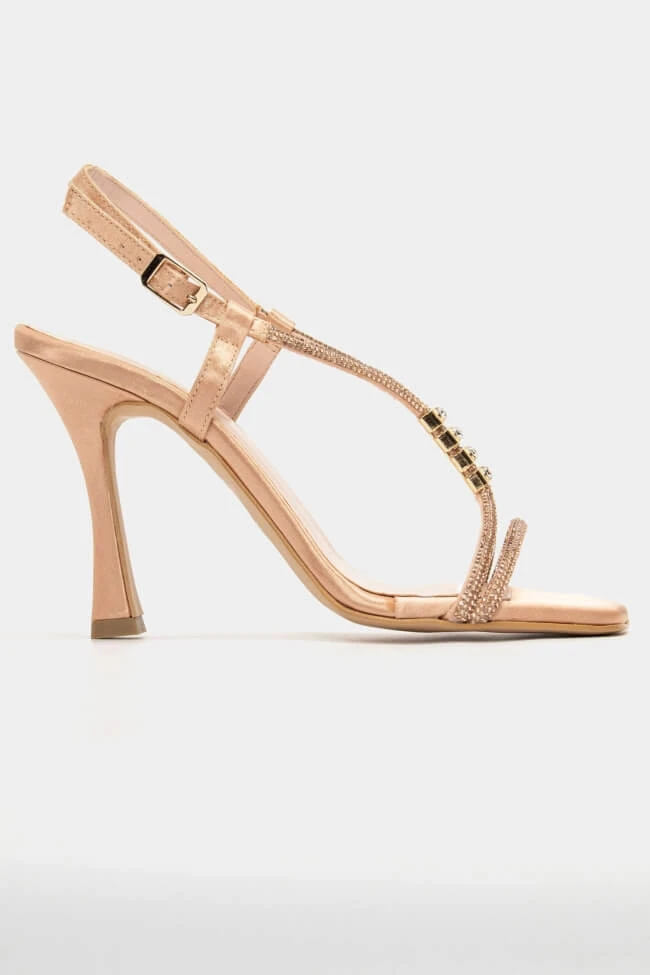 LUIGI DESIGN - Πέδιλα Σατέν με Strass & Διακοσμητικές Πέτρες 2 LUIGI DESIGN - Πέδιλα Σατέν με Strass & Διακοσμητικές Πέτρες - Image 2