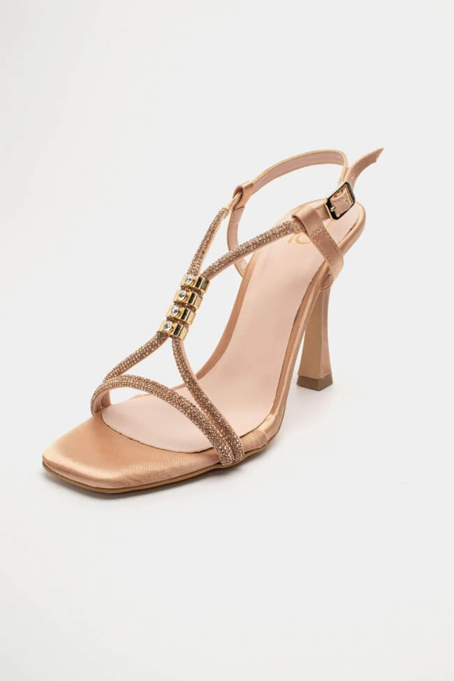 LUIGI DESIGN - Πέδιλα Σατέν με Strass & Διακοσμητικές Πέτρες 4 LUIGI DESIGN - Πέδιλα Σατέν με Strass & Διακοσμητικές Πέτρες - Image 4