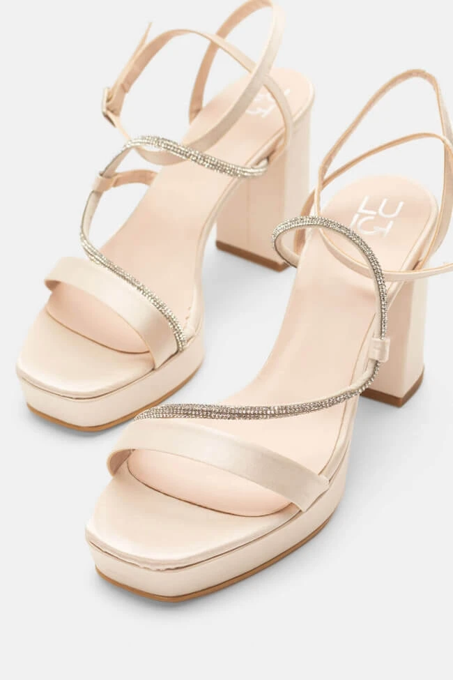 LUIGI DESIGN - Πέδλα Σατέν με Strass 4 LUIGI DESIGN - Πέδλα Σατέν με Strass - Image 4