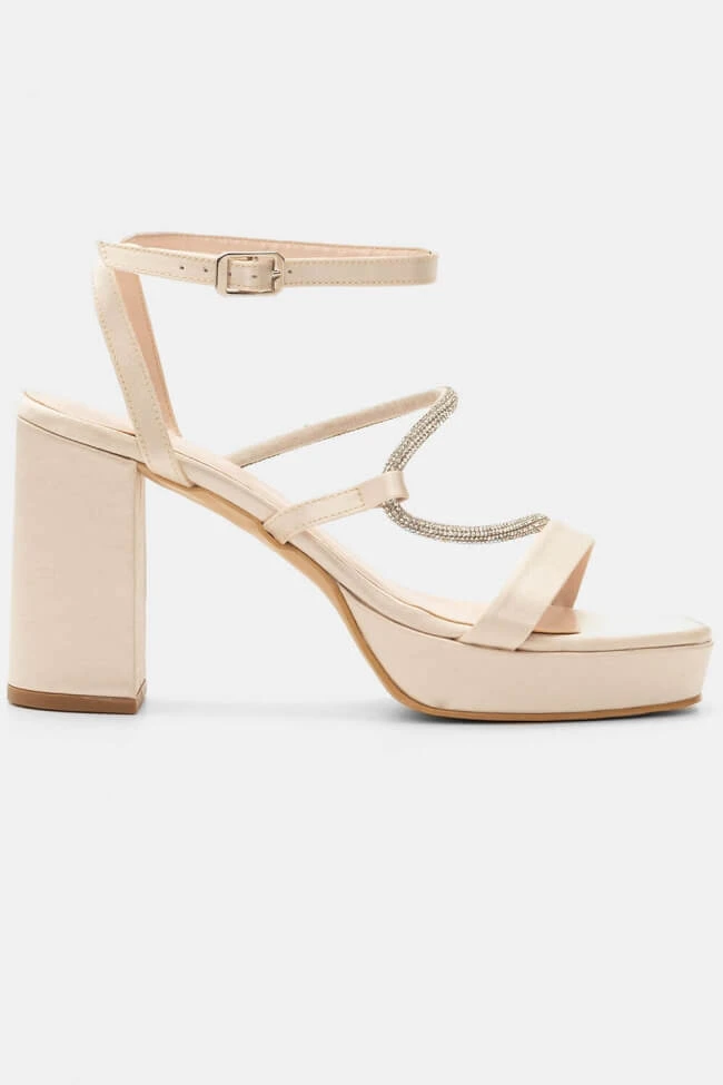 LUIGI DESIGN - Πέδλα Σατέν με Strass 2 LUIGI DESIGN - Πέδλα Σατέν με Strass - Image 2