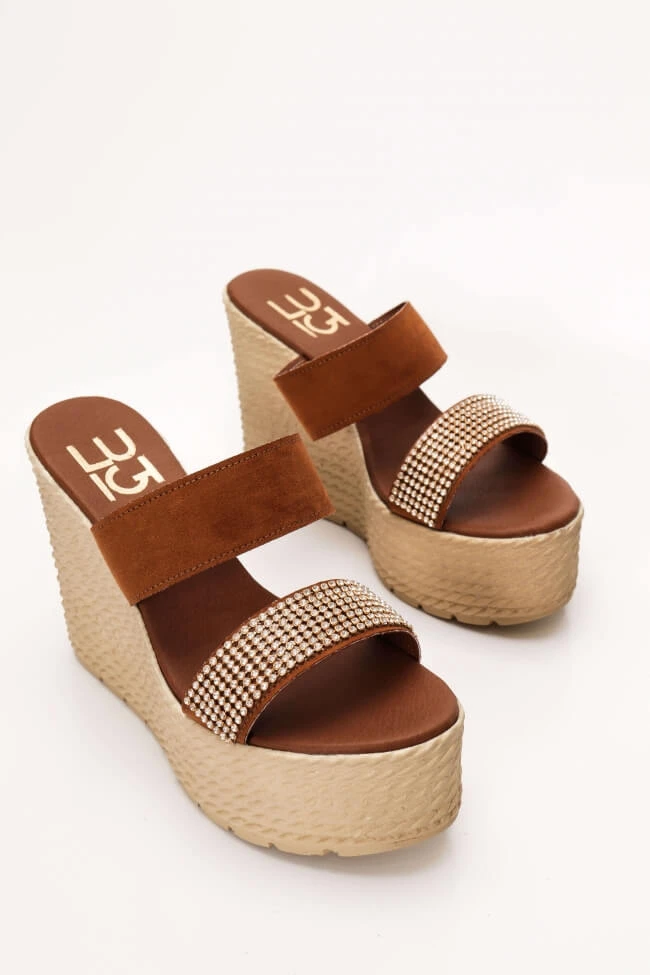 LUIGI DESIGN - Πλατφόρμες με Διακοσμητικά Strass 1 LUIGI DESIGN - Πλατφόρμες με Διακοσμητικά Strass