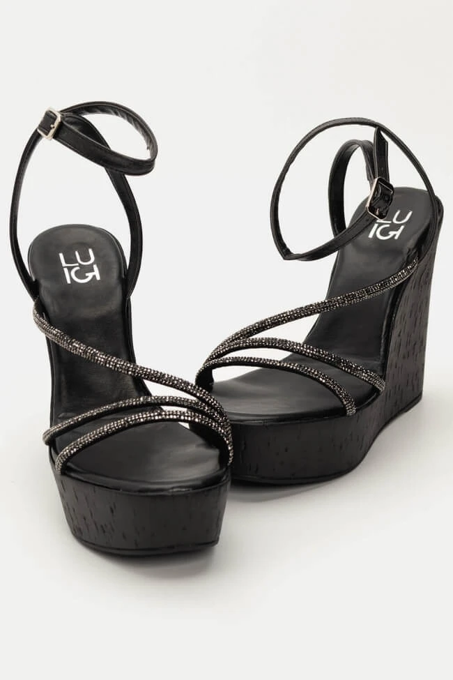 LUIGI DESIGN - Πλατφόρμες με Φελλό & Strass 2 LUIGI DESIGN - Πλατφόρμες με Φελλό & Strass - Image 2