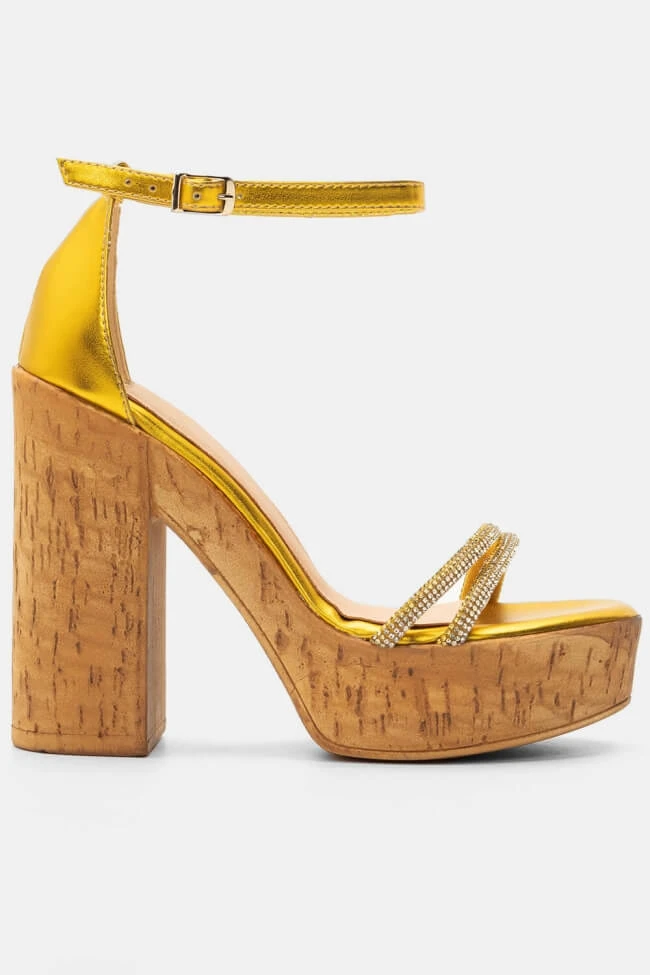 LUIGI DESIGN - Πέδιλα με Φελλό & Strass 2 LUIGI DESIGN - Πέδιλα με Φελλό & Strass - Image 2