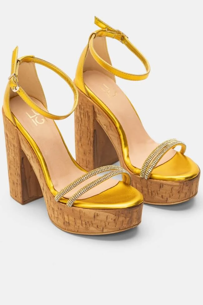 LUIGI DESIGN - Πέδιλα με Φελλό & Strass 3 LUIGI DESIGN - Πέδιλα με Φελλό & Strass - Image 3