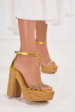 LUIGI DESIGN - Πέδιλα με Φελλό & Strass