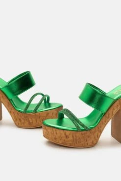 LUIGI DESIGN - Mules με Φελλό & Strass -Papoutsi Greece luigi design platformes me fello strass 94865 gks0