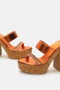 LUIGI DESIGN - Mules με Φελλό & Strass -Papoutsi Greece luigi design platformes me fello strass 94867 m8ei