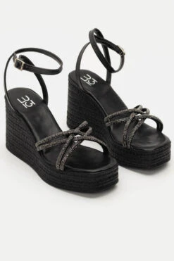 LUIGI DESIGN - Πλατφόρμες με Λουριά απο Strass -Papoutsi Greece luigi design platformes me louria apo strass 94423 yta2