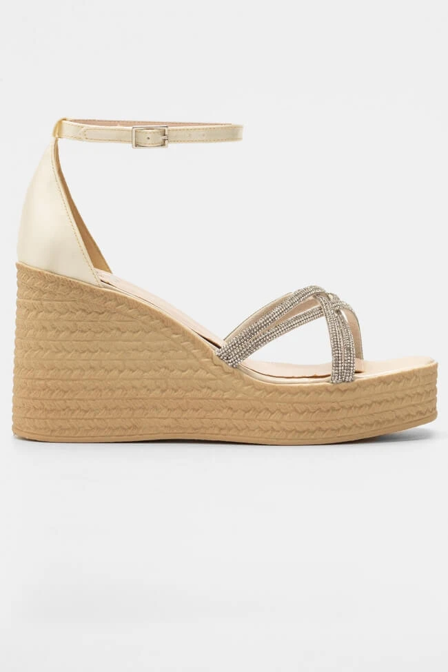 LUIGI DESIGN - Πλατφόρμες Σατέν με Κλειστή Φτέρνα & Strass 2 LUIGI DESIGN - Πλατφόρμες Σατέν με Κλειστή Φτέρνα & Strass - Image 2