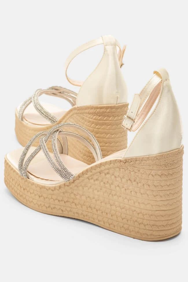 LUIGI DESIGN - Πλατφόρμες Σατέν με Κλειστή Φτέρνα & Strass 5 LUIGI DESIGN - Πλατφόρμες Σατέν με Κλειστή Φτέρνα & Strass - Image 5