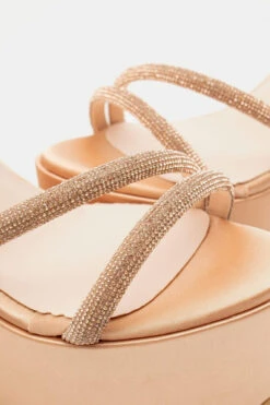 LUIGI DESIGN - Πλατφόρμες Σατέν με Λοξό Λουράκι & Strass -Papoutsi Greece luigi design platformes saten me lokso louraki str 92911 0gkm