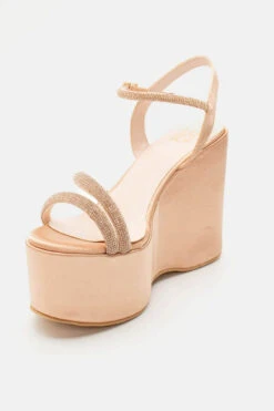 LUIGI DESIGN - Πλατφόρμες Σατέν με Λοξό Λουράκι & Strass -Papoutsi Greece luigi design platformes saten me lokso louraki str 92911 lhtt