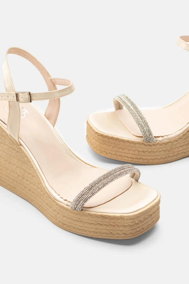 LUIGI DESIGN - Πλατφόρμες Σατέν με Strass 4 LUIGI DESIGN - Πλατφόρμες Σατέν με Strass - Image 4