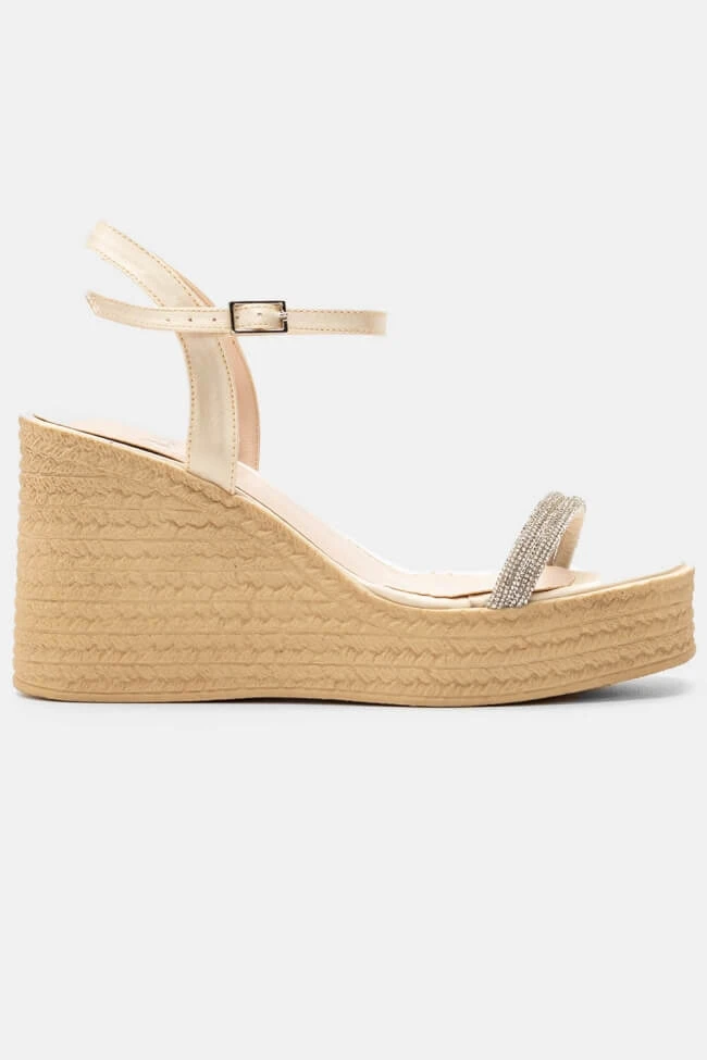 LUIGI DESIGN - Πλατφόρμες Σατέν με Strass 2 LUIGI DESIGN - Πλατφόρμες Σατέν με Strass - Image 2