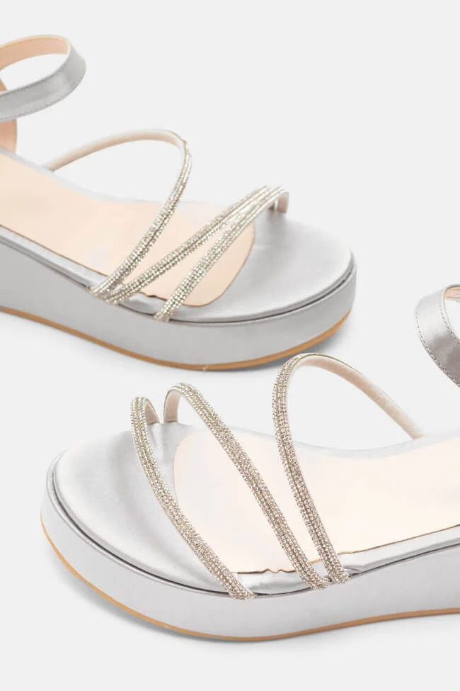 LUIGI DESIGN - Πλατφόρμες Σατέν με Strass 4 LUIGI DESIGN - Πλατφόρμες Σατέν με Strass - Image 4