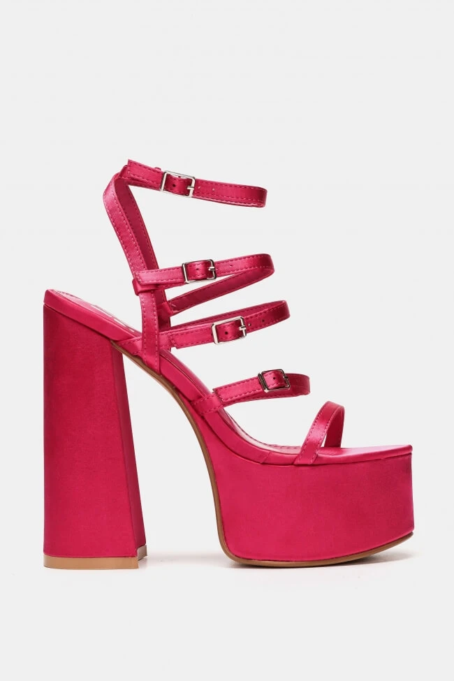 LUIGI DESIGN - Πέδιλα Σατέν με Τακούνι & Φιάπα 2 LUIGI DESIGN - Πέδιλα Σατέν με Τακούνι & Φιάπα - Image 2