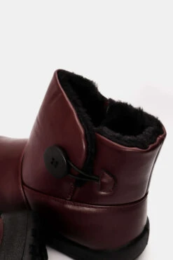 Μποτάκια με Εσωτερική Γούνα & Διακοσμητικό Κουμπί -Papoutsi Greece mpotakia me eswteriki gouna diakosmitiko koumpi 76251 zt02