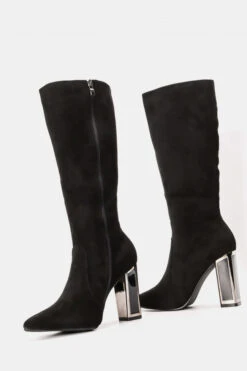 Μπότες με Μεταλλική Λεπτομέρειεα στο Τακούνι -Papoutsi Greece mpotes me metalliki leptomereiea sto takouni 75319 eas3