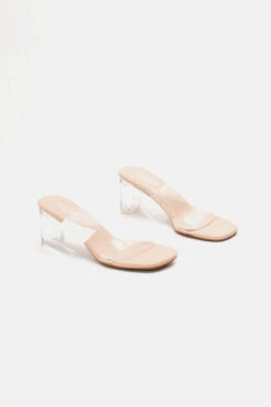 Mules με Διάφανο Τακούνι & Λουράκια -Papoutsi Greece mules me diafano takouni lourakia 91073 m7ml