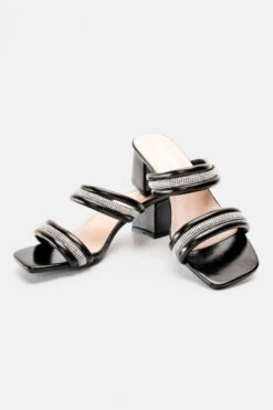 Mules με Μεσαίο Τακούνι & Strass -Papoutsi Greece mules me mesaio takouni strass 90065 67s7