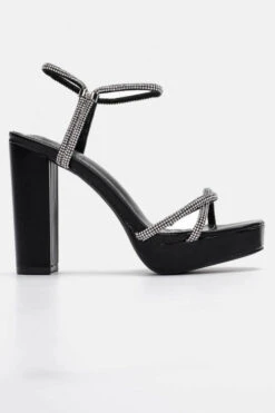 Πέδιλα με Τακούνι & Λουράκια απο Strass -Papoutsi Greece mules me takouni lourakia apo strass 91719 e003