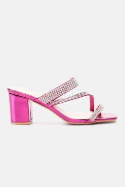 Mules με Τετράγωνη Μύτη & Strass