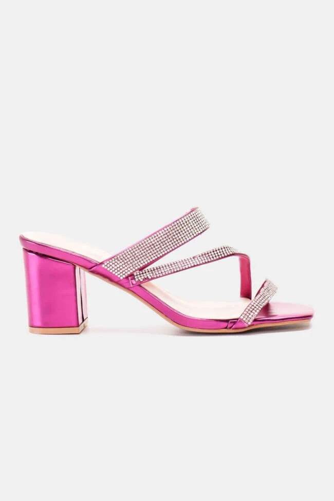 Mules με Τετράγωνη Μύτη & Strass 1 Mules με Τετράγωνη Μύτη & Strass