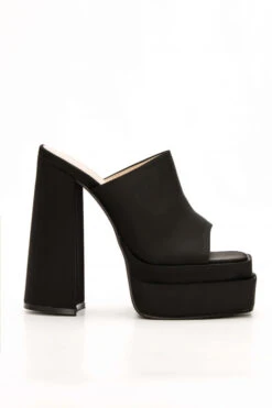 Mules Σατέν με Τακούνι & Φιάπα