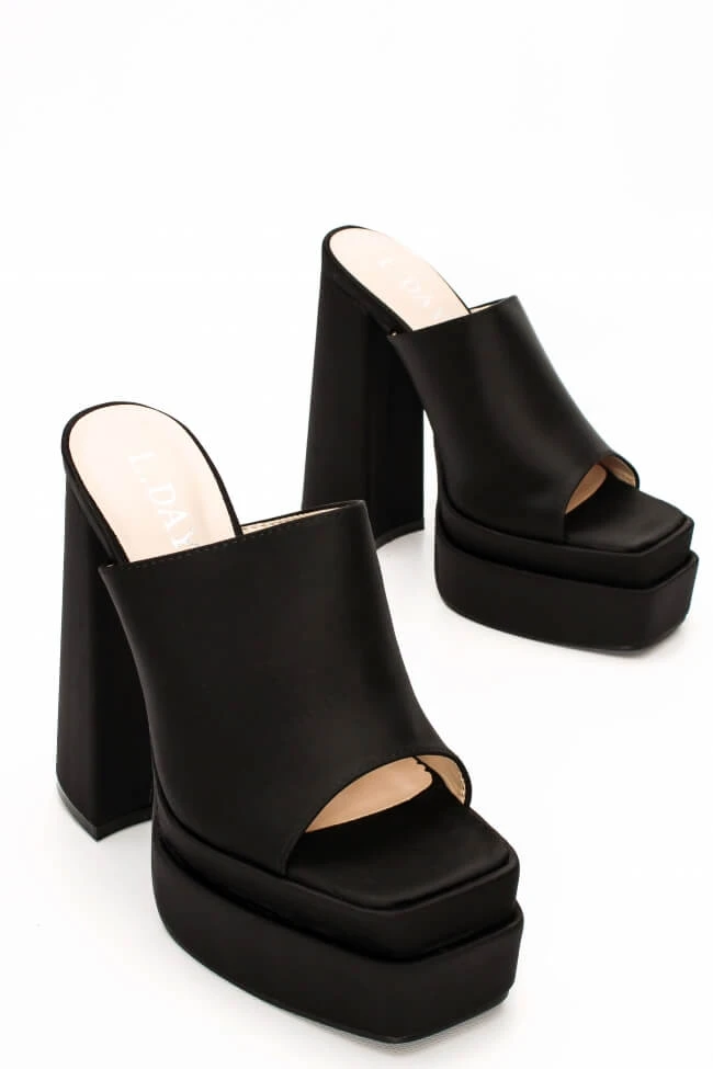 Mules Σατέν με Τακούνι & Φιάπα 2 Mules Σατέν με Τακούνι & Φιάπα - Image 2