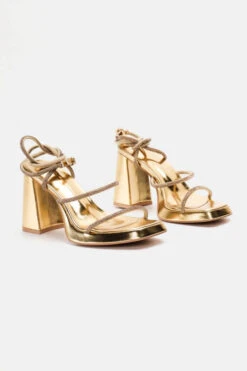 Πέδιλα Lace Up με Τακούνι & Strass -Papoutsi Greece pedila lace up me takouni strass 90713 0tid