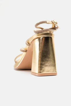 Πέδιλα Lace Up με Τακούνι & Strass -Papoutsi Greece pedila lace up me takouni strass 90713 sth1