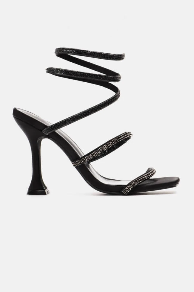 Πέδιλα με Ιδιαίτερο Τακούνι & Περιστρεφόμενο Λουράκι απο Strass 2 Πέδιλα με Ιδιαίτερο Τακούνι & Περιστρεφόμενο Λουράκι απο Strass - Image 2