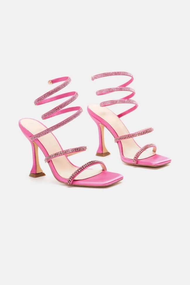 Πέδιλα με Ιδιαίτερο Τακούνι & Περιστρεφόμενο Λουράκι απο Strass 2 Πέδιλα με Ιδιαίτερο Τακούνι & Περιστρεφόμενο Λουράκι απο Strass - Image 2