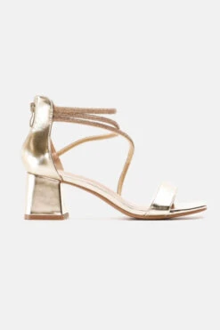 Πέδιλα με Λοξό Λουράκι απο Strass & Φερμουάρ