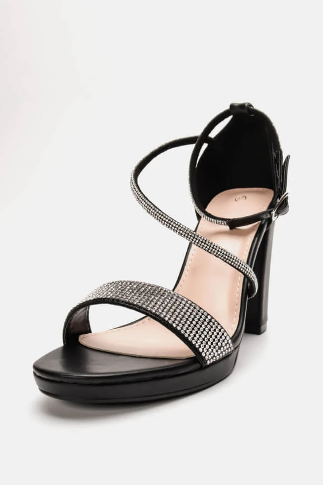 Πέδιλα με Λοξό Λουράκι & Strass 4 Πέδιλα με Λοξό Λουράκι & Strass - Image 4