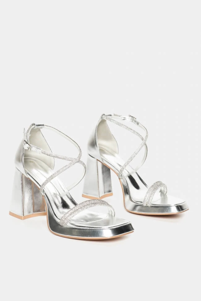 Πέδιλα με Χιαστί Λουράκια & Strass 1 Πέδιλα με Χιαστί Λουράκια & Strass