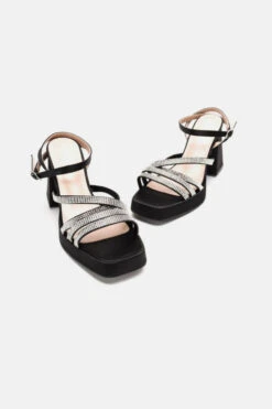 Πέδιλα Σατέν Εξώφτερνα με Λουριά απο Strass & Φιάπα 9 Πέδιλα Σατέν Εξώφτερνα με Λουριά απο Strass & Φιάπα -Papoutsi Greece pedila saten ekswfterna me louria apo strass fiapa 90459 re8r