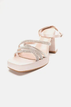 Πέδιλα Σατέν Εξώφτερνα με Λουριά απο Strass & Φιάπα -Papoutsi Greece pedila saten ekswfterna me louria apo strass fiapa 90465 f8h0