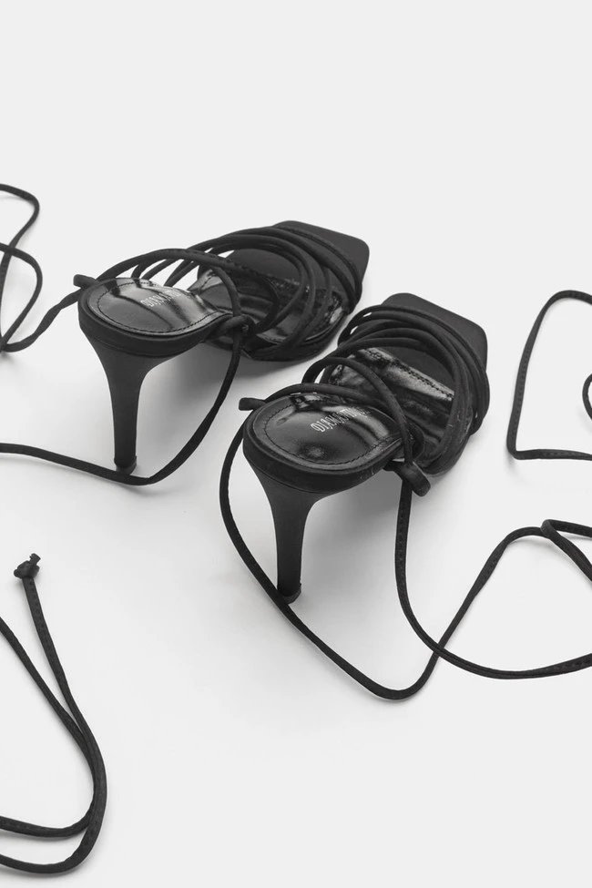 Πέδιλα Σατέν Lace Up 4 Πέδιλα Σατέν Lace Up - Image 4