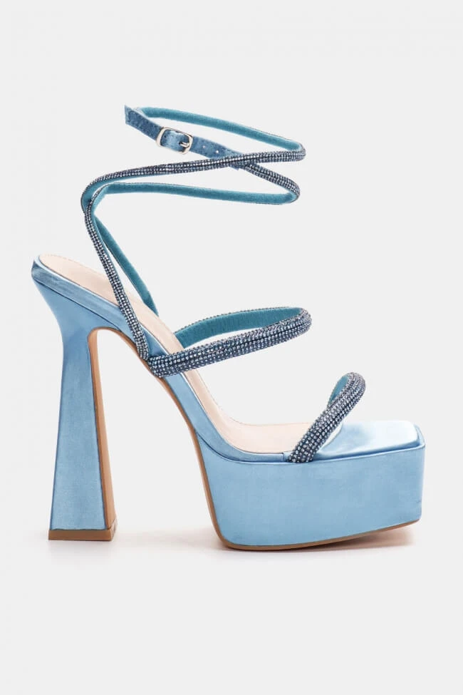 Πέδιλα Σατέν με Ιδιαίτερο Τακούνι & Φιάπα 2 Πέδιλα Σατέν με Ιδιαίτερο Τακούνι & Φιάπα - Image 2