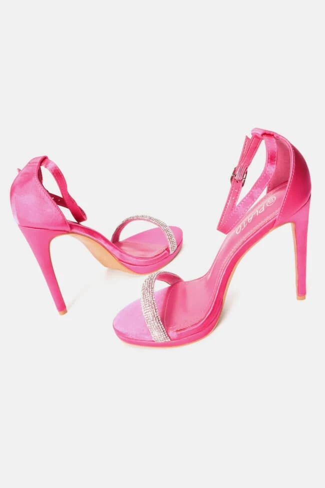 Πέδιλα Σατέν με Μπαρέτα & Strass 5 Πέδιλα Σατέν με Μπαρέτα & Strass - Image 5