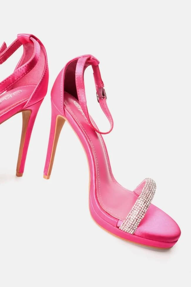 Πέδιλα Σατέν με Μπαρέτα & Strass 3 Πέδιλα Σατέν με Μπαρέτα & Strass - Image 3