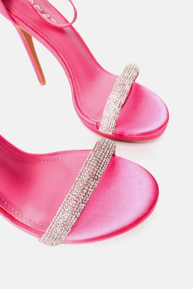 Πέδιλα Σατέν με Μπαρέτα & Strass 2 Πέδιλα Σατέν με Μπαρέτα & Strass - Image 2