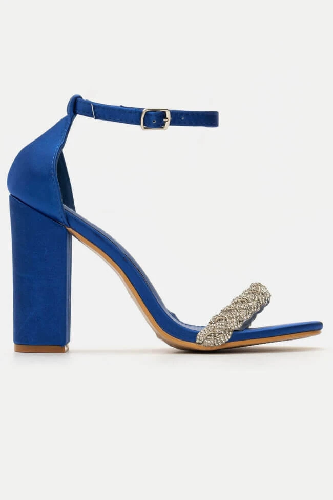 Πέδιλα Σατέν με Πλεξούδα απο Strass 1 Πέδιλα Σατέν με Πλεξούδα απο Strass