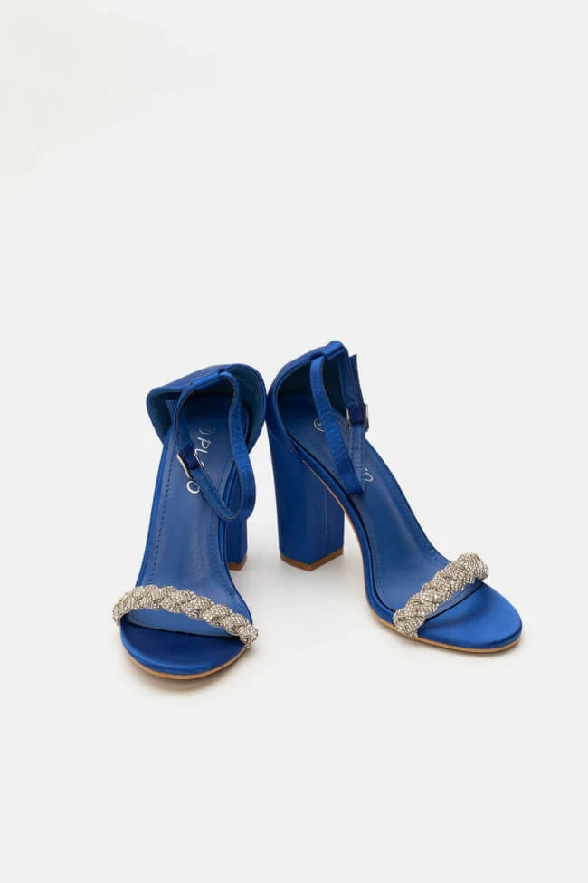 Πέδιλα Σατέν με Πλεξούδα απο Strass 2 Πέδιλα Σατέν με Πλεξούδα απο Strass - Image 2